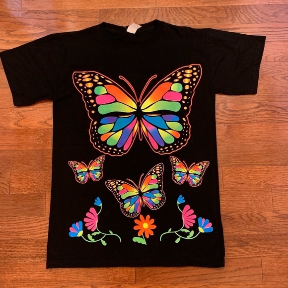 Tops - WOMENS BUTTERFLY SHIRT BOHO PSYCHEDELIC INDIE ROCK LARGE